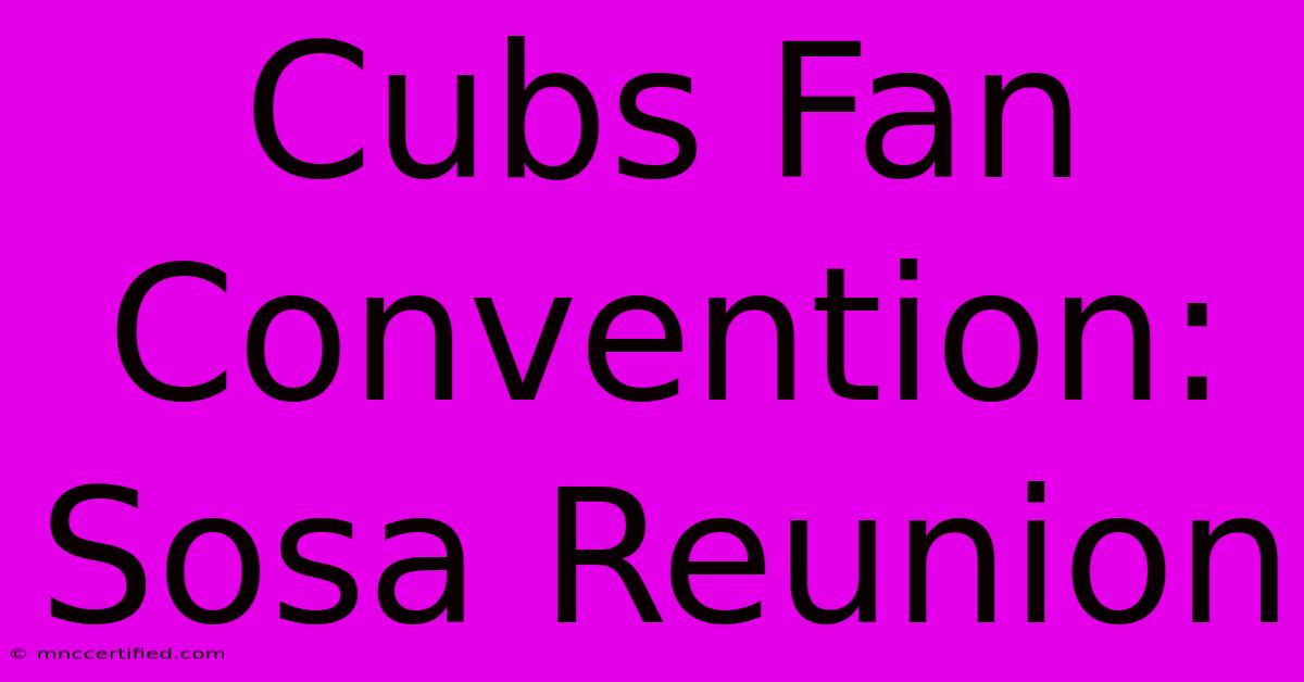 Cubs Fan Convention: Sosa Reunion