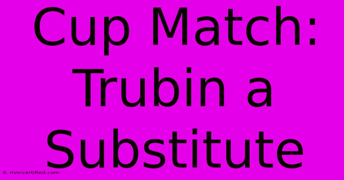 Cup Match: Trubin A Substitute