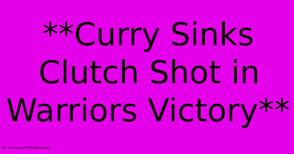 **Curry Sinks Clutch Shot In Warriors Victory**