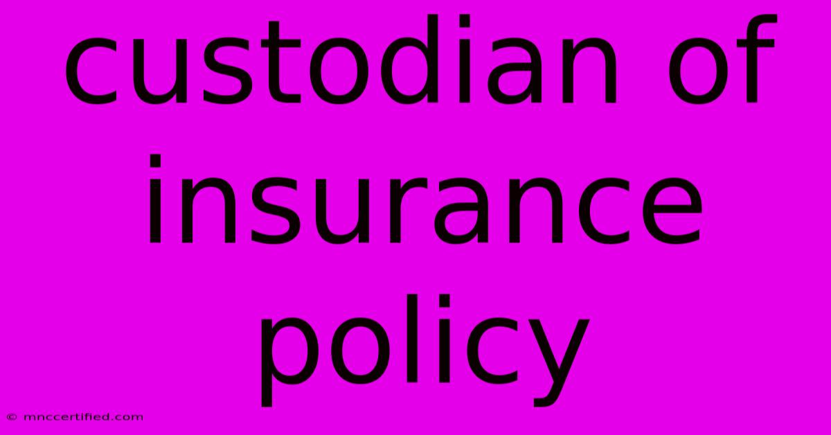 Custodian Of Insurance Policy