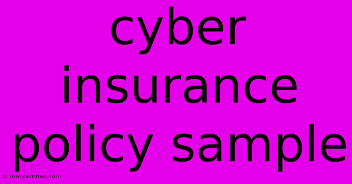 Cyber Insurance Policy Sample