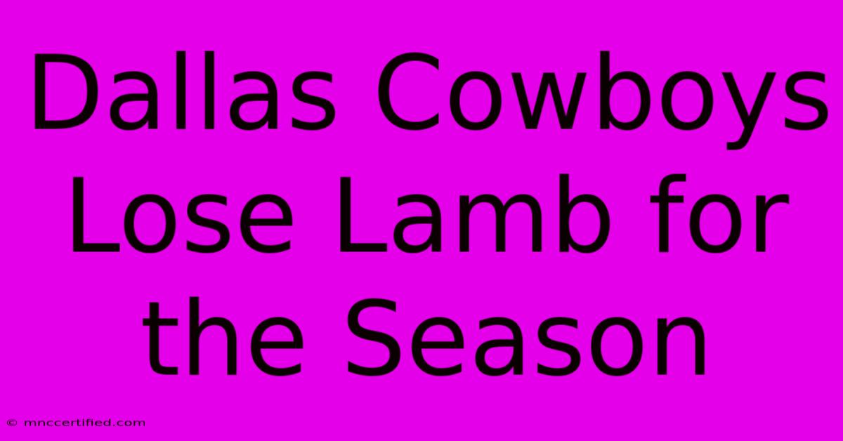 Dallas Cowboys Lose Lamb For The Season