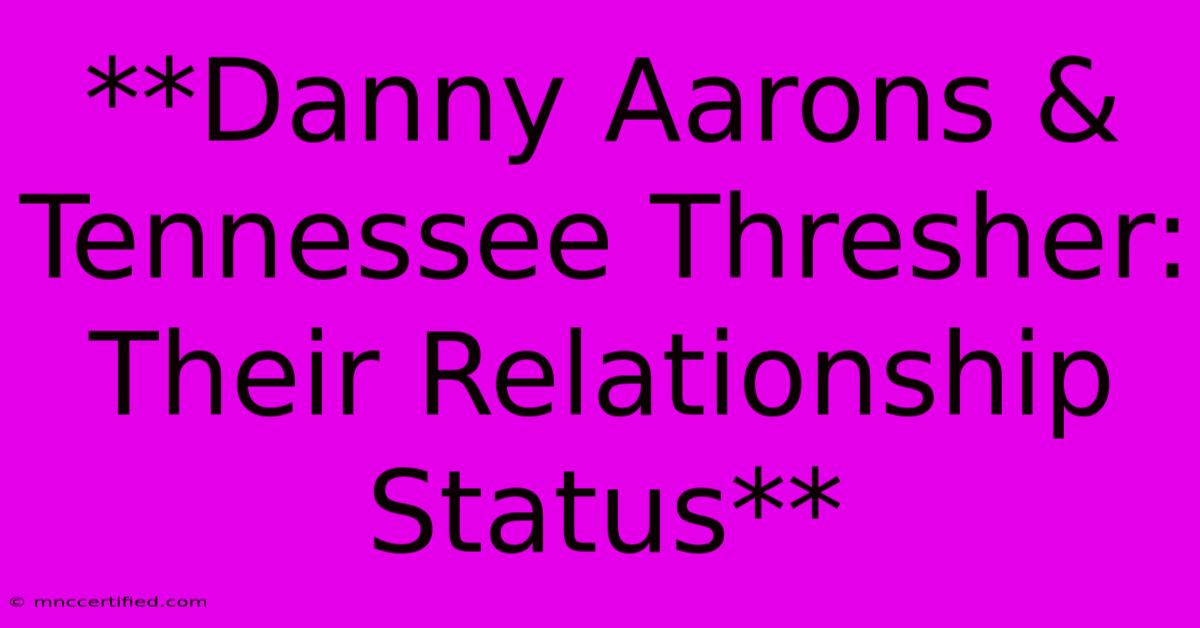 **Danny Aarons & Tennessee Thresher: Their Relationship Status**