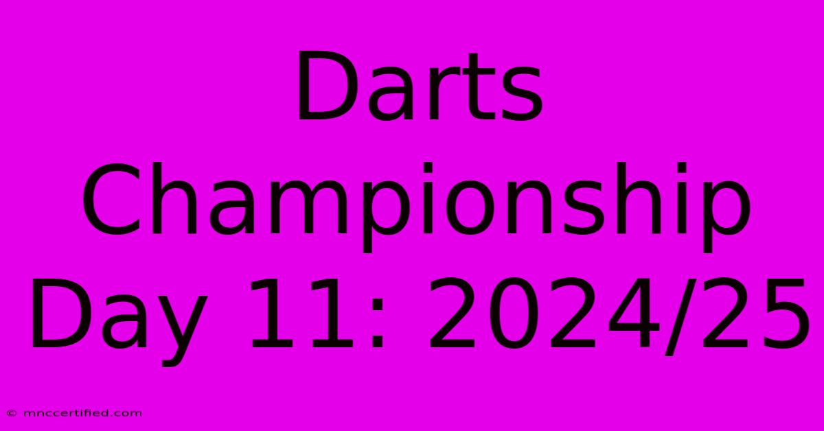 Darts Championship Day 11: 2024/25