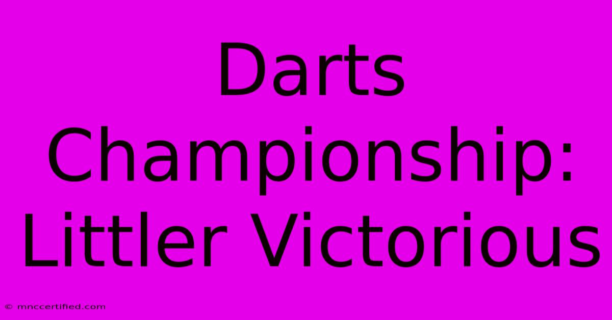 Darts Championship: Littler Victorious