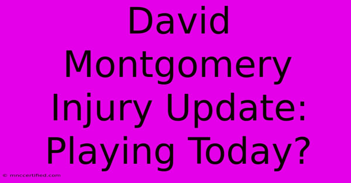 David Montgomery Injury Update: Playing Today?