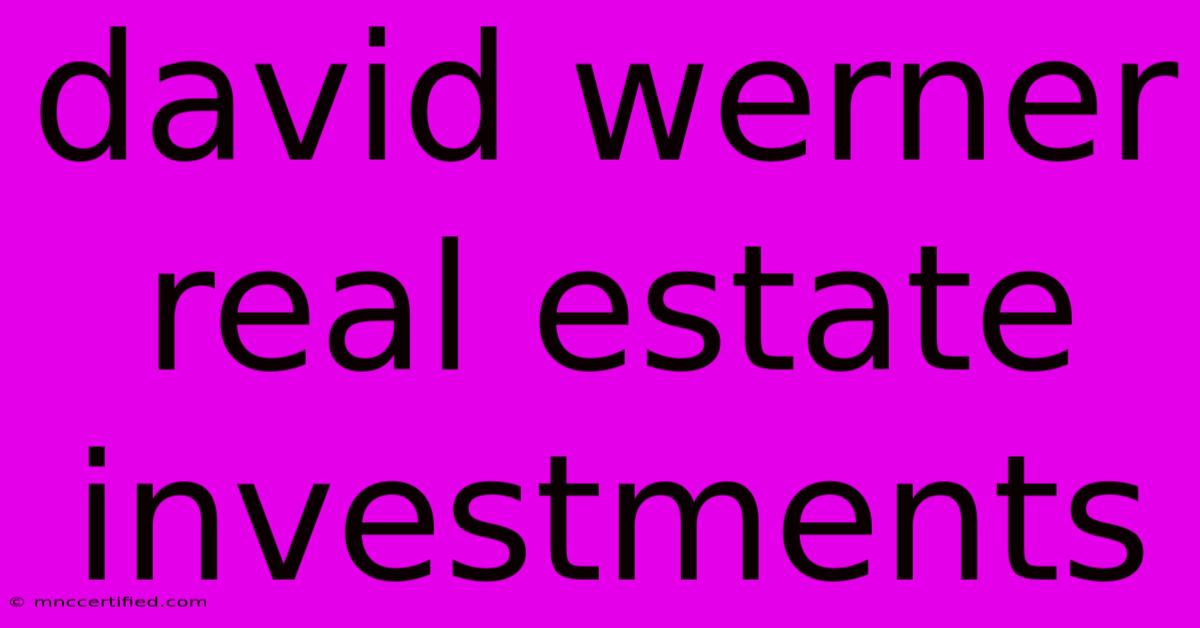 David Werner Real Estate Investments