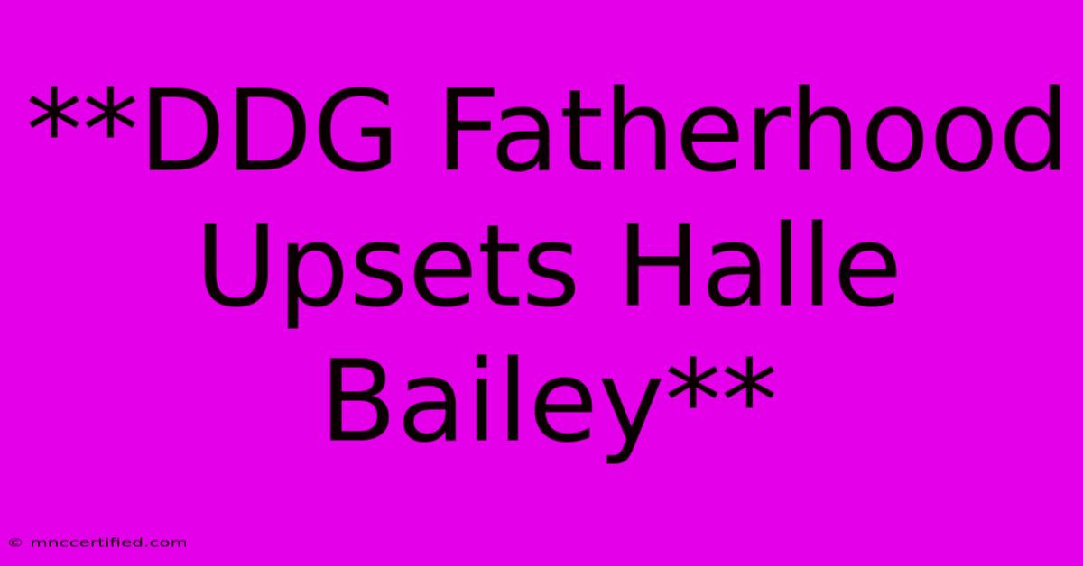 **DDG Fatherhood Upsets Halle Bailey**