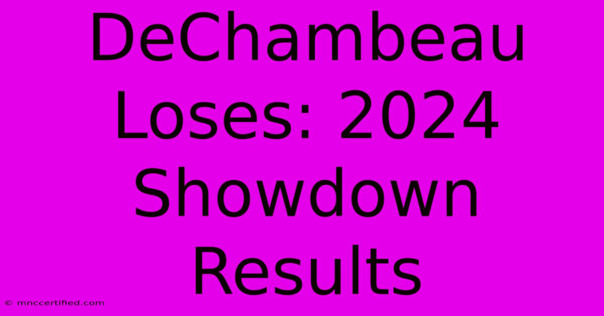 DeChambeau Loses: 2024 Showdown Results