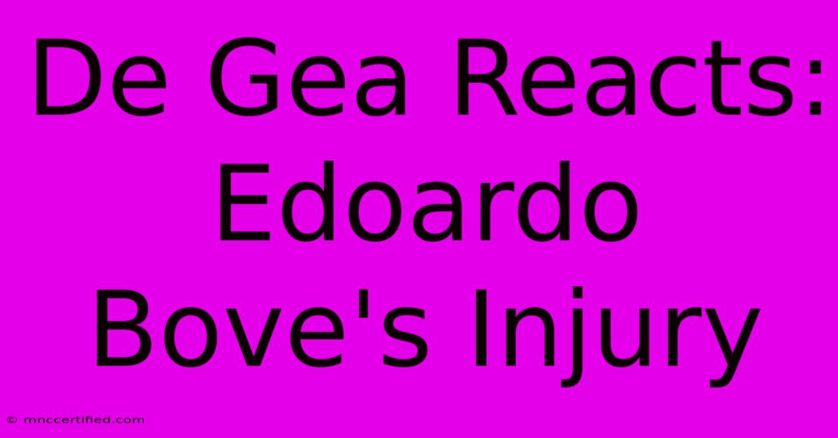 De Gea Reacts: Edoardo Bove's Injury