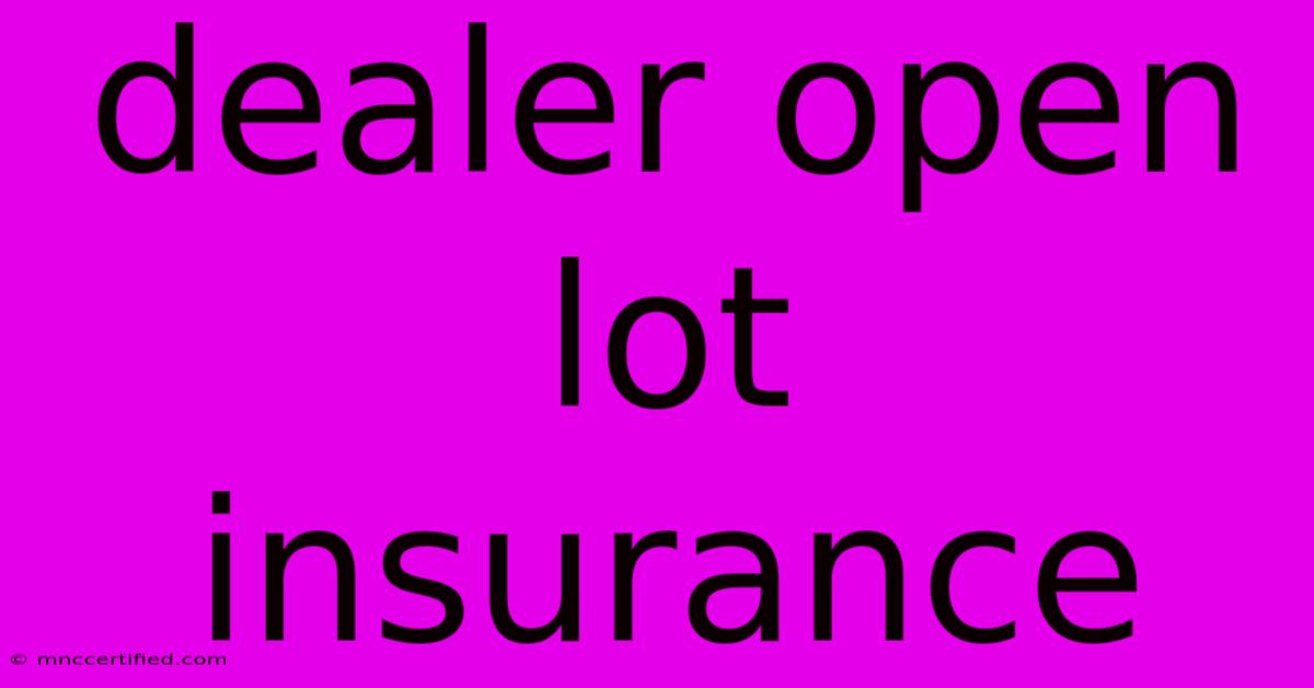 Dealer Open Lot Insurance