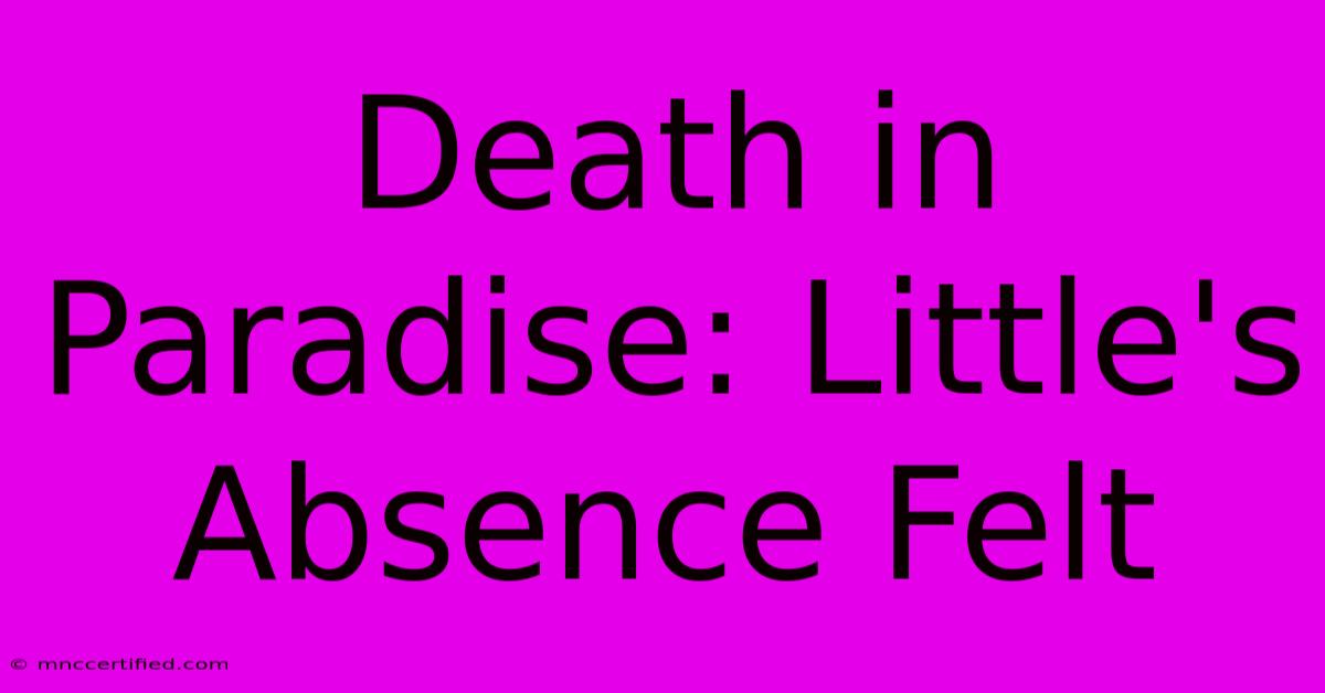 Death In Paradise: Little's Absence Felt