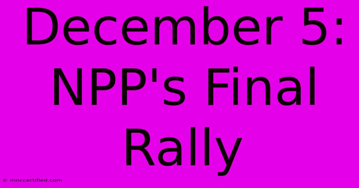 December 5: NPP's Final Rally