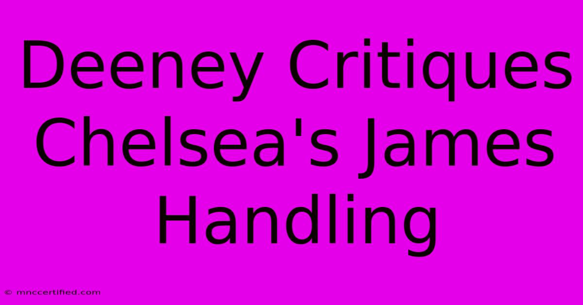 Deeney Critiques Chelsea's James Handling