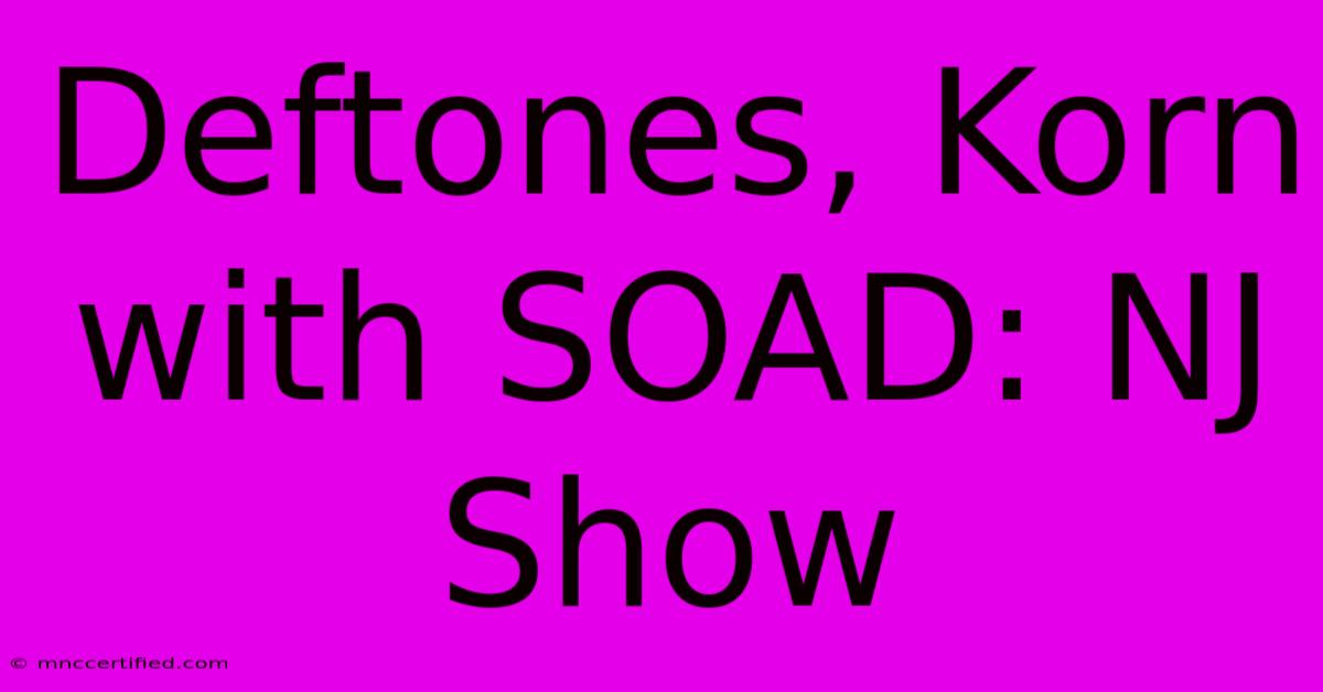 Deftones, Korn With SOAD: NJ Show