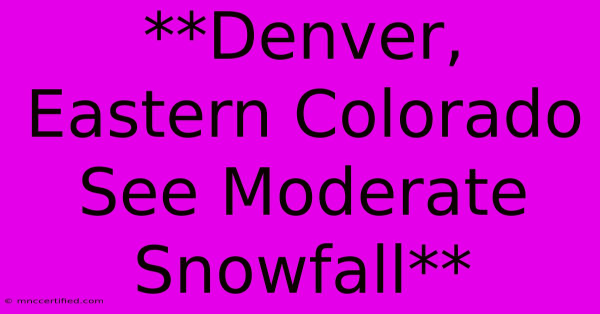 **Denver, Eastern Colorado See Moderate Snowfall**