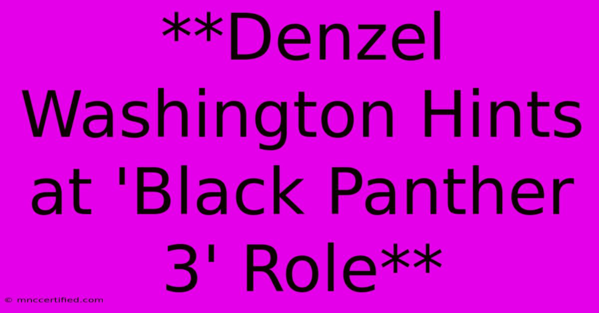 **Denzel Washington Hints At 'Black Panther 3' Role**