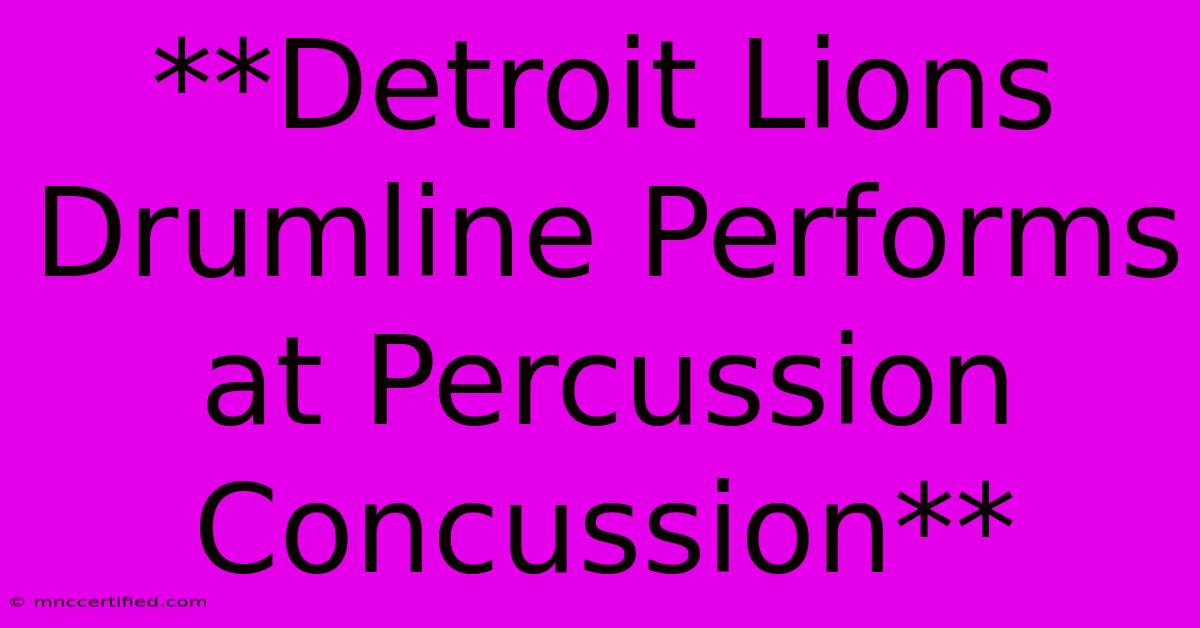 **Detroit Lions Drumline Performs At Percussion Concussion**