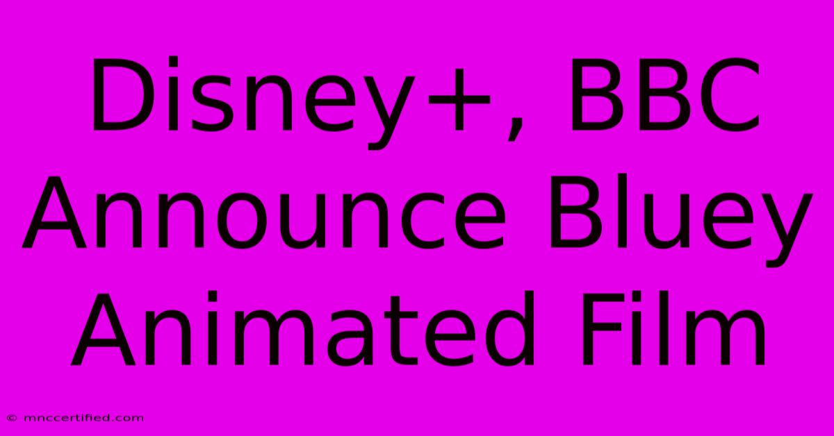 Disney+, BBC Announce Bluey Animated Film