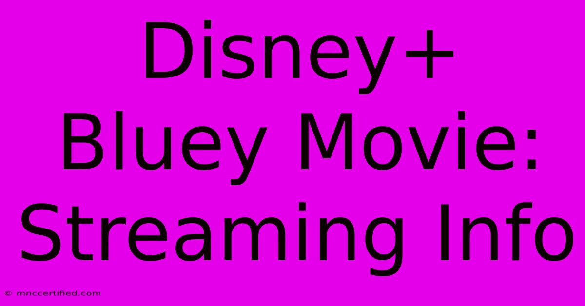 Disney+ Bluey Movie: Streaming Info