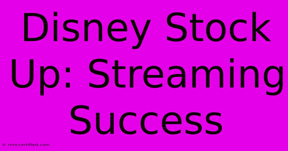 Disney Stock Up: Streaming Success