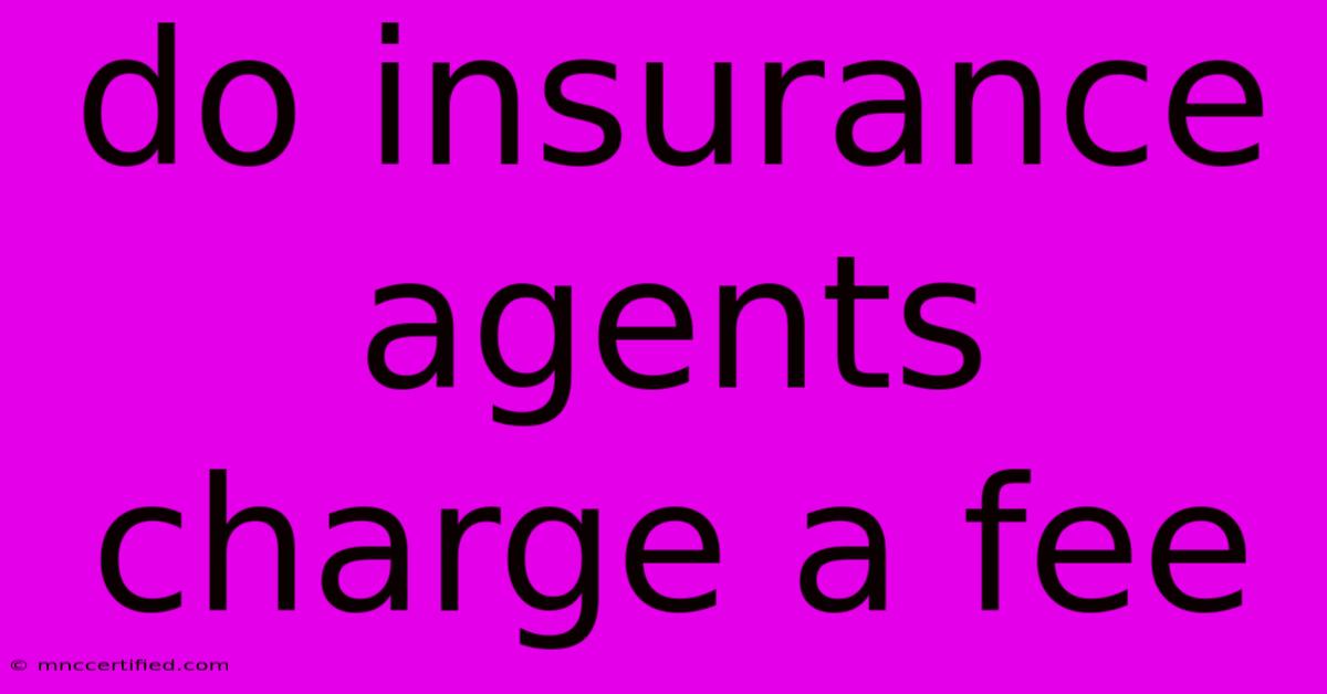 Do Insurance Agents Charge A Fee