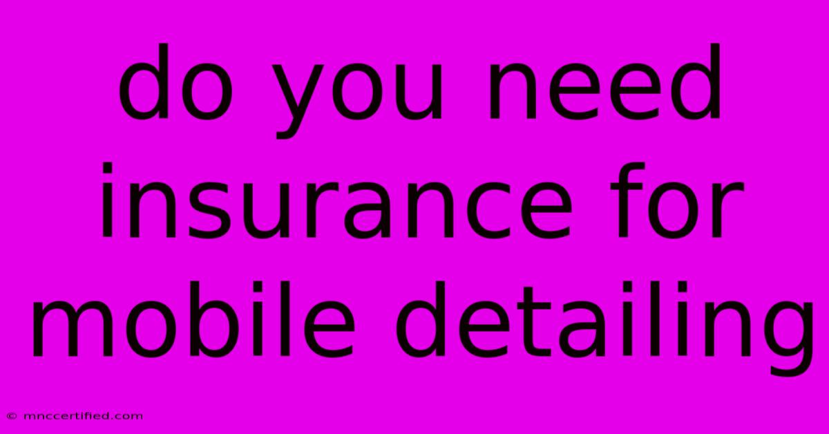 Do You Need Insurance For Mobile Detailing