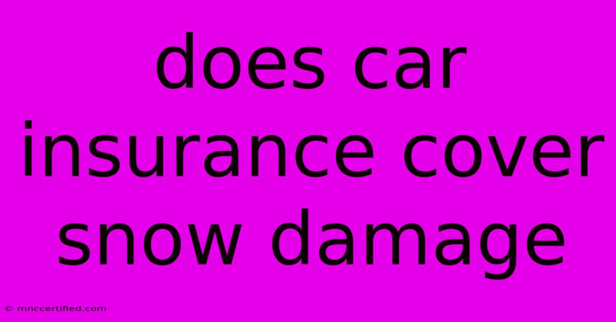 Does Car Insurance Cover Snow Damage