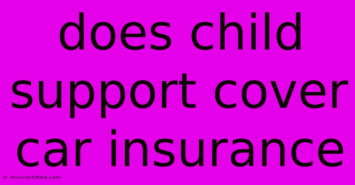 Does Child Support Cover Car Insurance