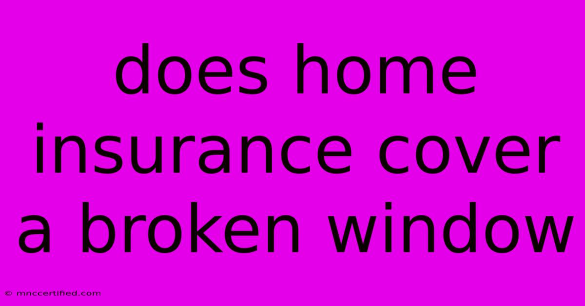 Does Home Insurance Cover A Broken Window