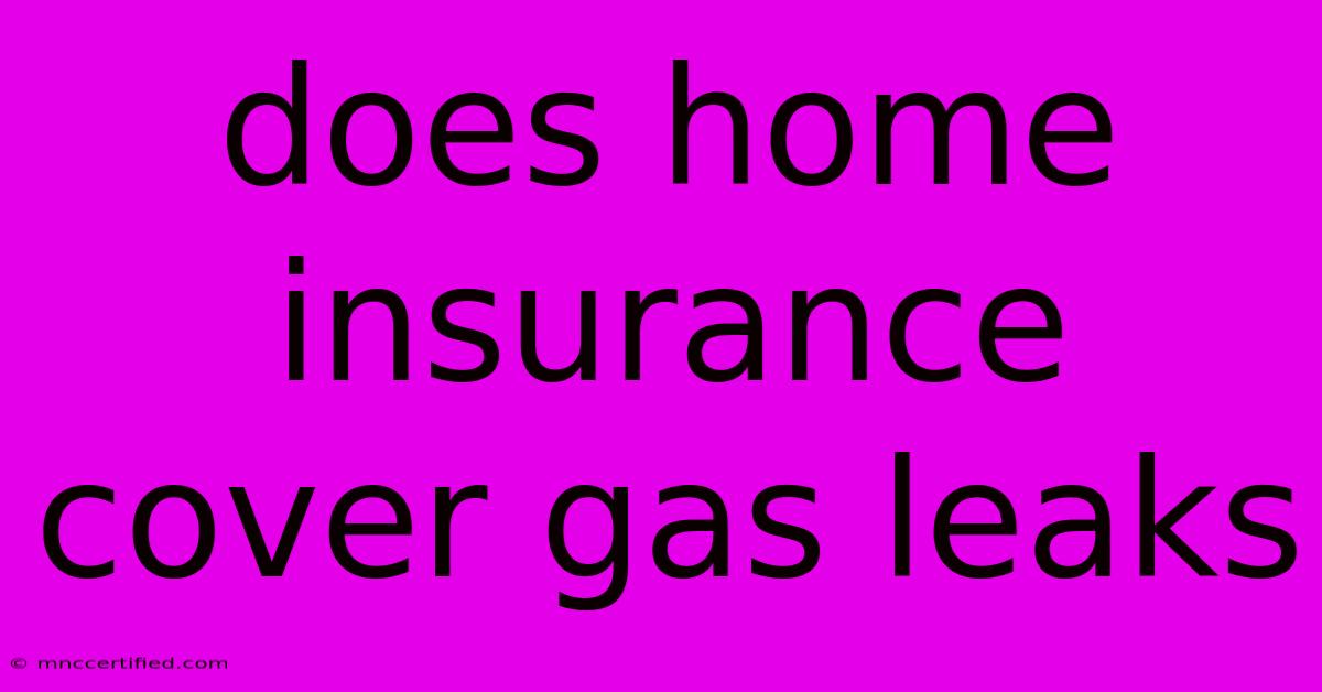 Does Home Insurance Cover Gas Leaks