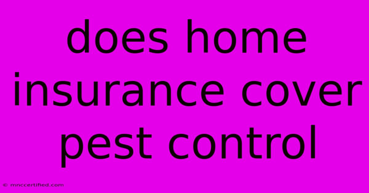 Does Home Insurance Cover Pest Control