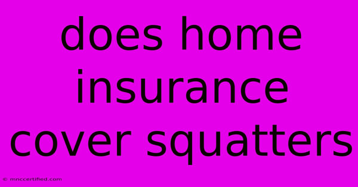 Does Home Insurance Cover Squatters