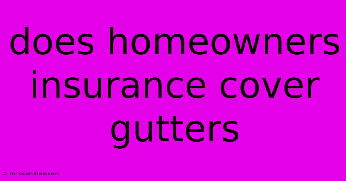 Does Homeowners Insurance Cover Gutters