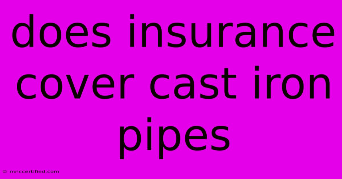 Does Insurance Cover Cast Iron Pipes