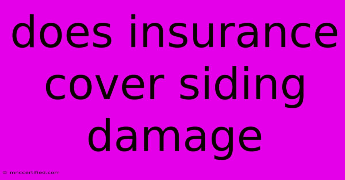 Does Insurance Cover Siding Damage