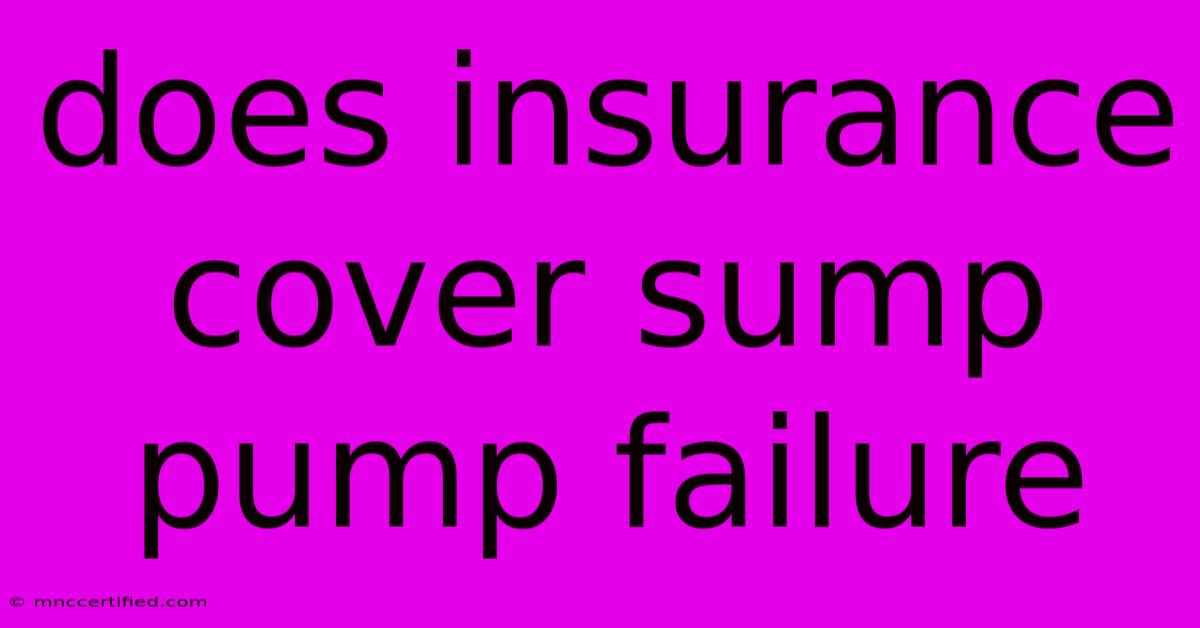 Does Insurance Cover Sump Pump Failure