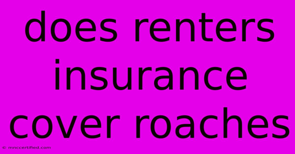 Does Renters Insurance Cover Roaches