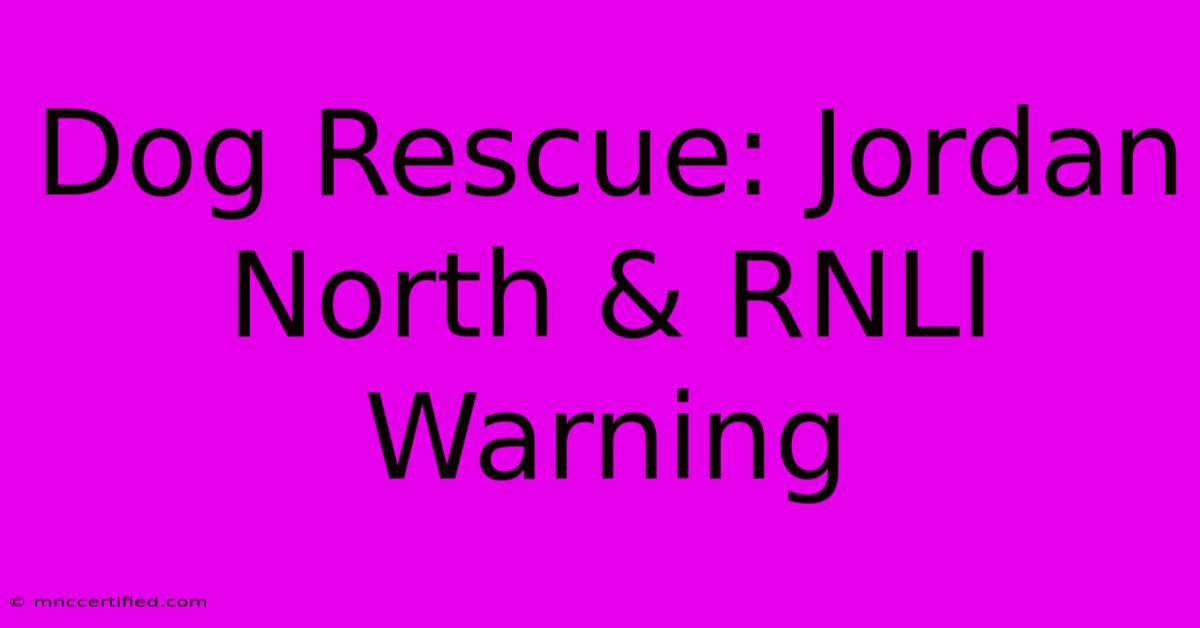 Dog Rescue: Jordan North & RNLI Warning