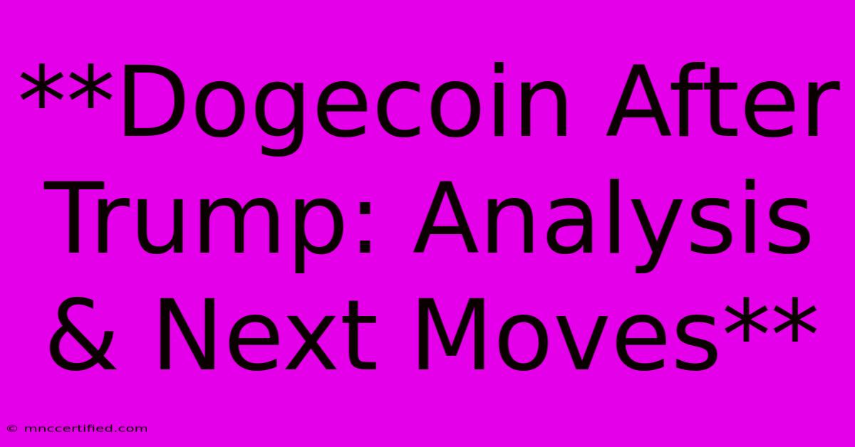 **Dogecoin After Trump: Analysis & Next Moves** 