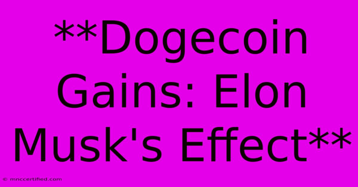 **Dogecoin Gains: Elon Musk's Effect** 