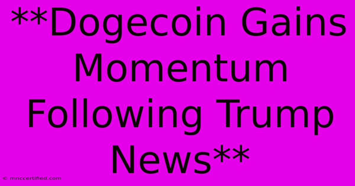 **Dogecoin Gains Momentum Following Trump News** 