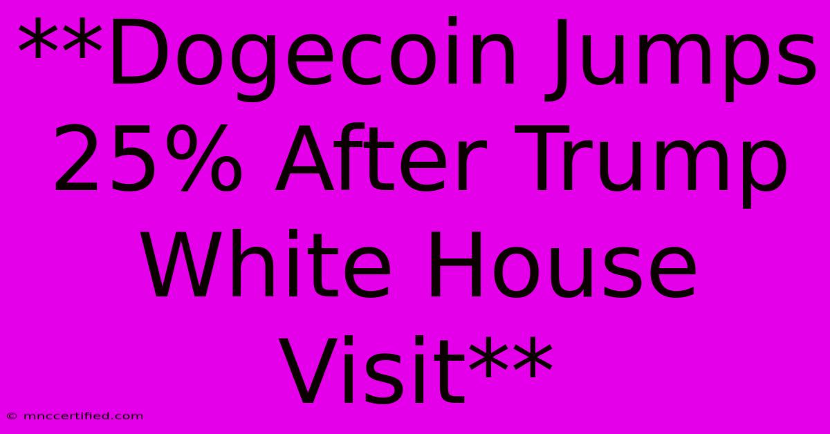 **Dogecoin Jumps 25% After Trump White House Visit** 