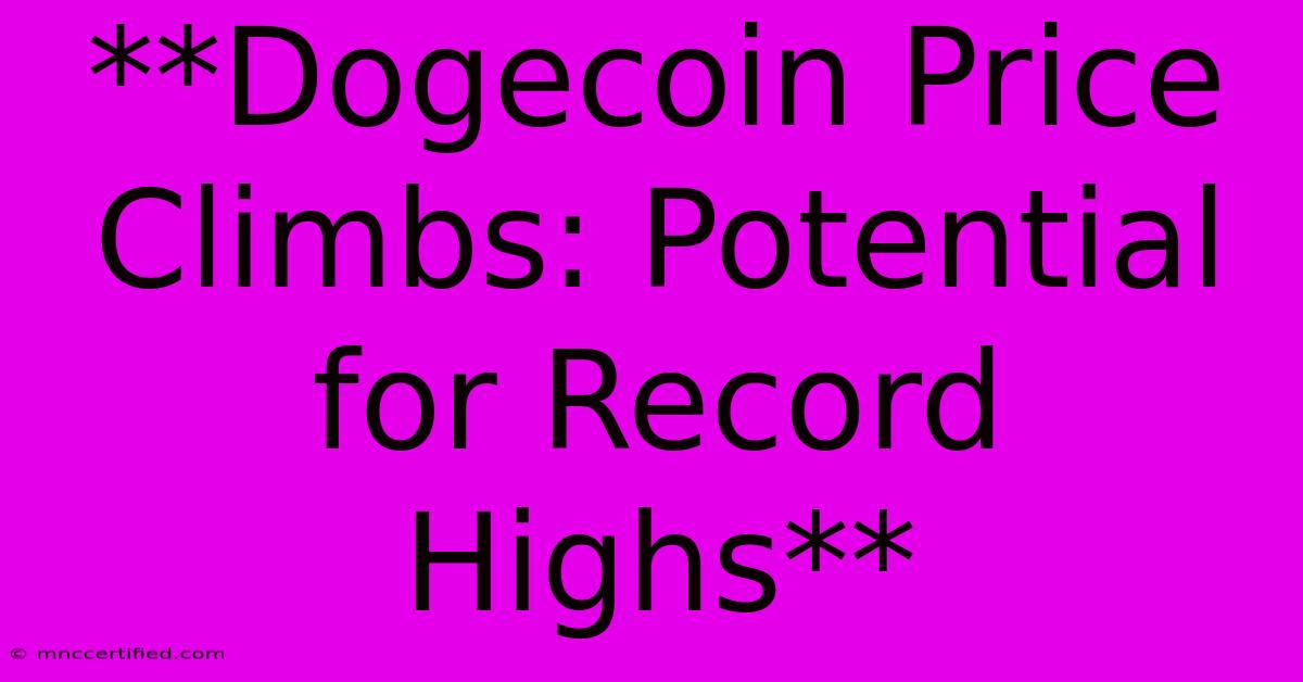 **Dogecoin Price Climbs: Potential For Record Highs**