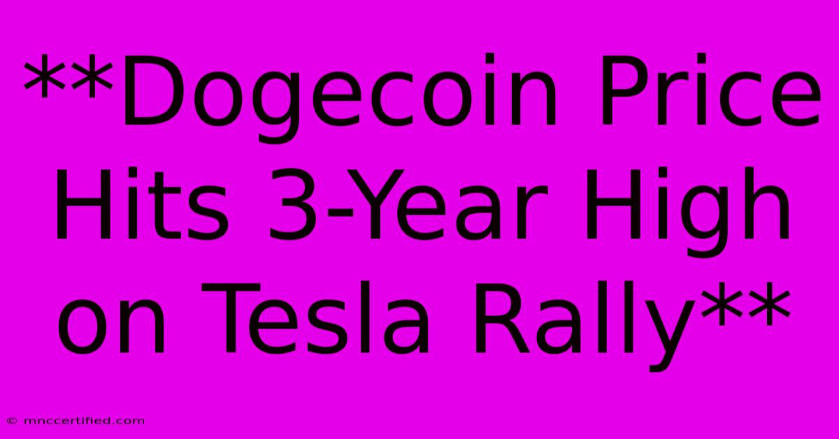 **Dogecoin Price Hits 3-Year High On Tesla Rally**