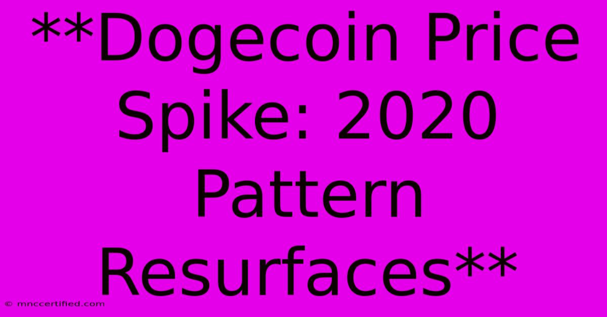 **Dogecoin Price Spike: 2020 Pattern Resurfaces**