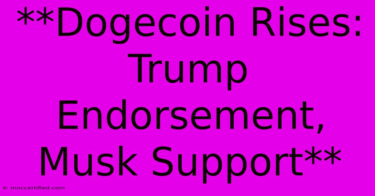 **Dogecoin Rises: Trump Endorsement, Musk Support**