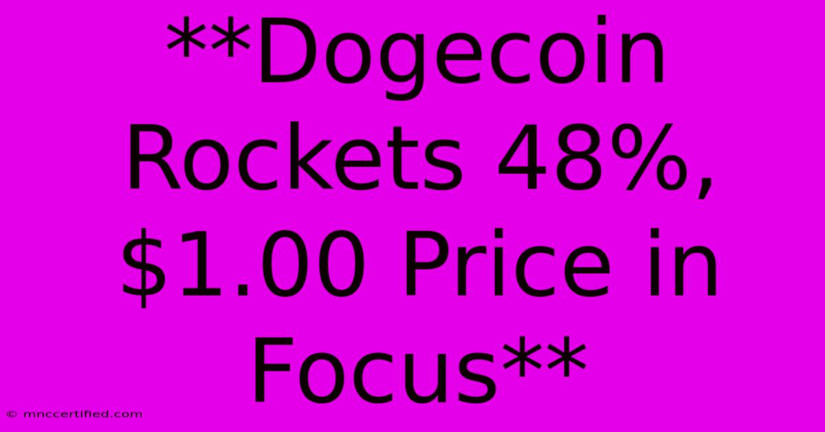 **Dogecoin Rockets 48%, $1.00 Price In Focus** 