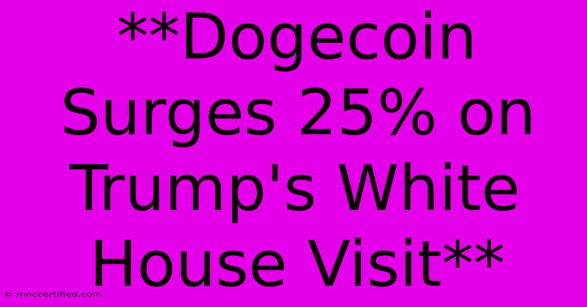 **Dogecoin Surges 25% On Trump's White House Visit**