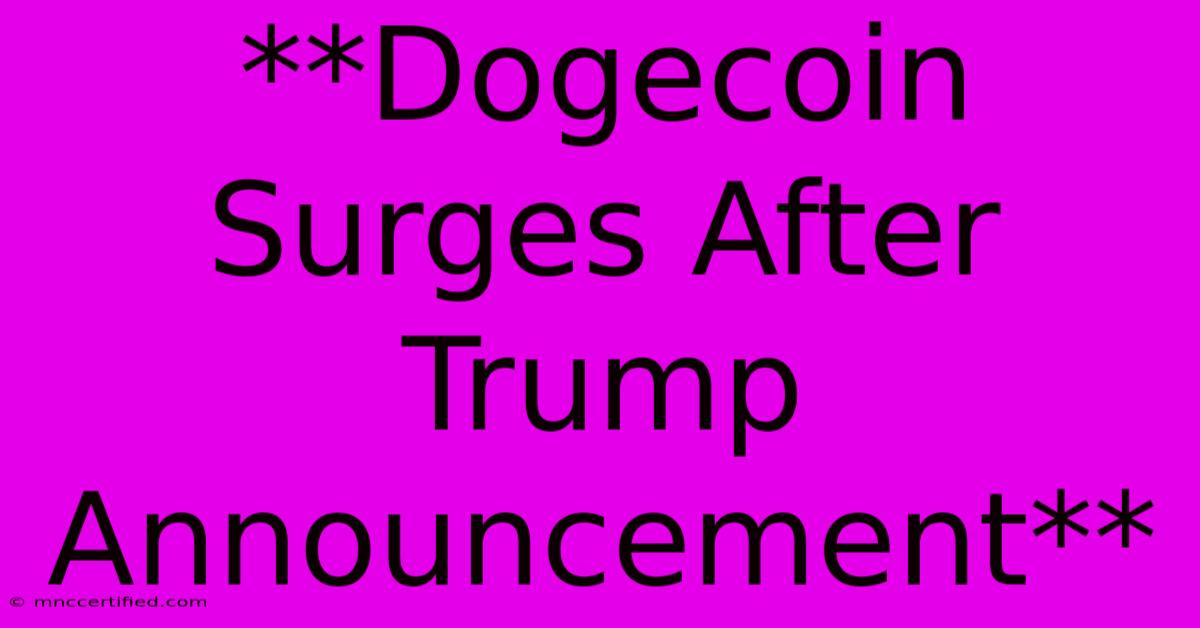 **Dogecoin Surges After Trump Announcement**